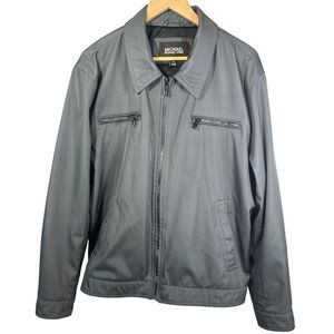 MICHAEL MICHAEL KORS Men's Lightweight Soft Shell Zipper Bomber Jacket Gray XL